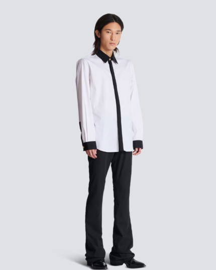 Two-tone poplin shirt