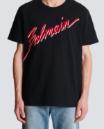 T-shirt with flocked Balmain Letter logo