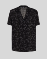 Pyjama shirt with all-over Balmain label print