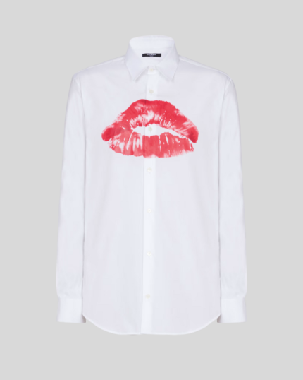 Poplin shirt with Kiss print