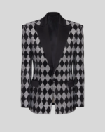 Diamond rhinestone 1-button jacket