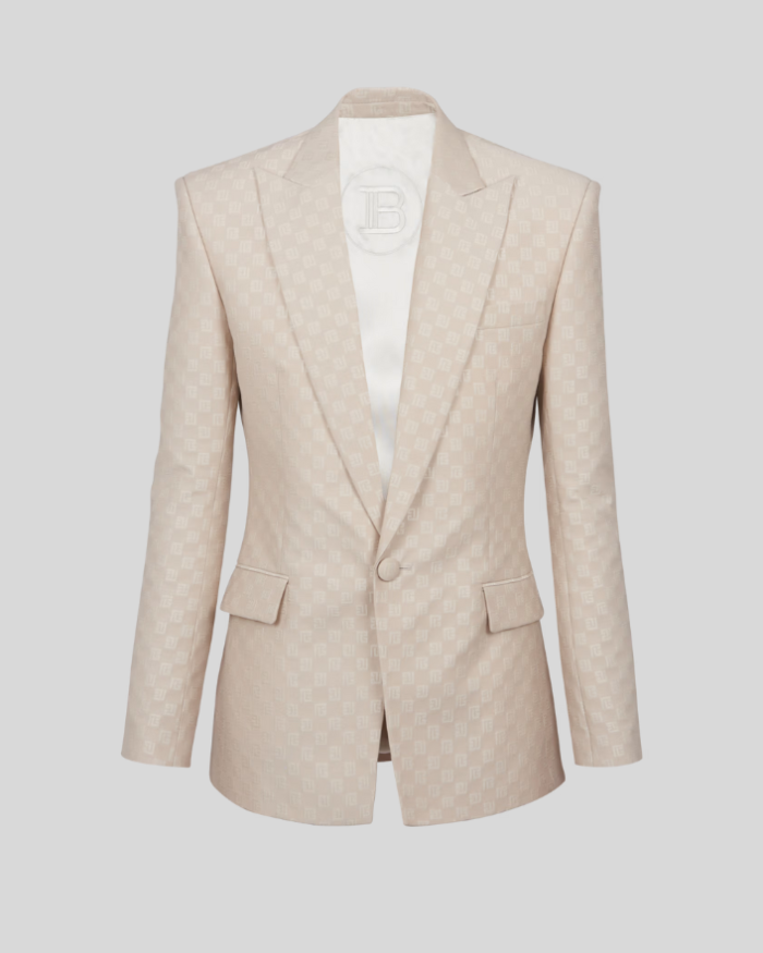 1-button jacket in PB Labyrinth jacquard