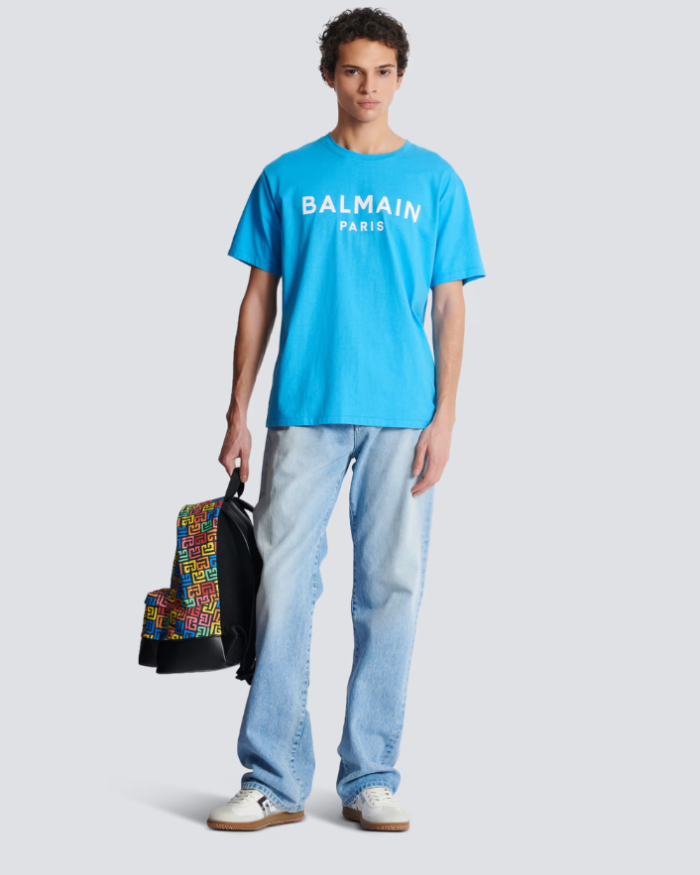 Straight-cut Balmain printed T-shirt