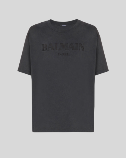 Loose T-shirt with vintage Balmain embroidery