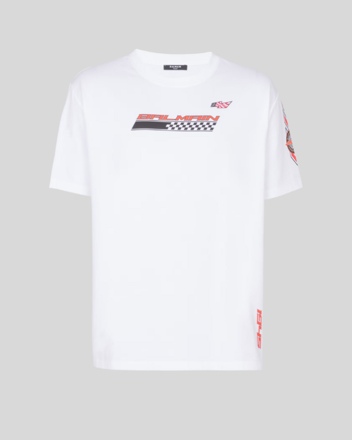 T-shirt with Balmain Racing print