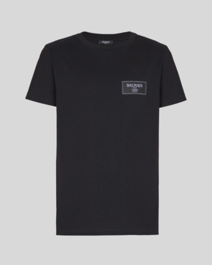 Black T-shirt with Balmain Couture label