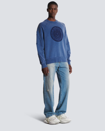 Ribbed sweatshirt with "Coin" embroidery