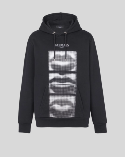 Hoodie with vintage Balmain Lips print