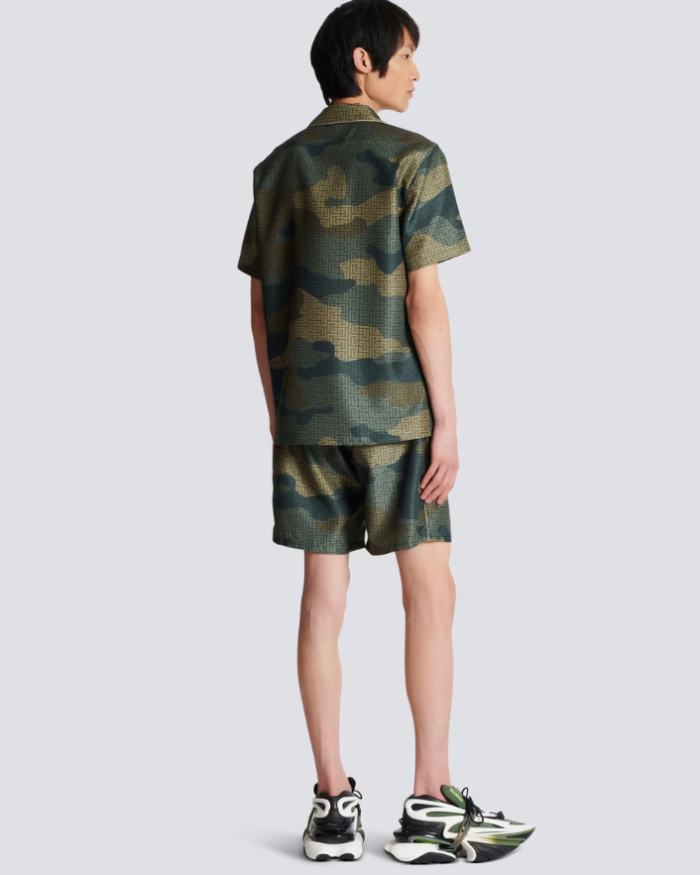 Camouflage monogrammed Shantung shirt