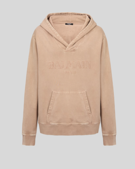 Hoodie with vintage Balmain embroidery