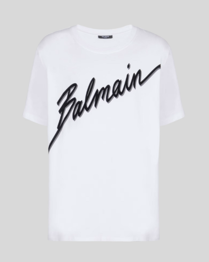 T-shirt with flocked Balmain Letter logo