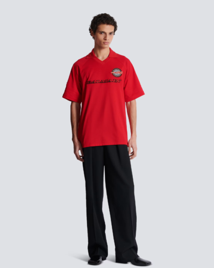 Polo shirt with Balmain Racing embroidery